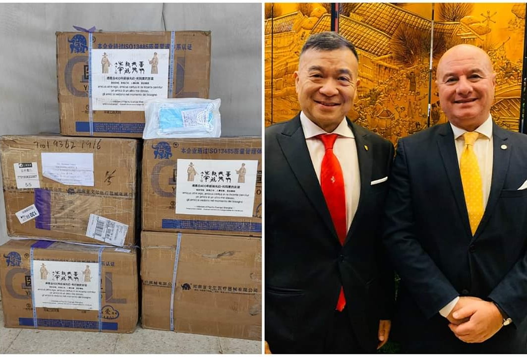 🇮🇹♥️Ringrazio gli "𝗔𝗠𝗜𝗖𝗜 𝗗𝗜 𝗫𝗨 𝗚𝗨𝗔𝗡𝗚𝗤𝗜" per l'invio di 10.000 mascherine chirurgiche. Queste saranno distribuite agli Enti sanitari, Forze dell'Ordine ed Associazioni di sostegno a chi ne ha bisogno♥️🇨🇳