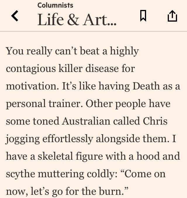 Very funny article by <a href="/robertshrimsley/">robert shrimsley</a> <a href="/FTMag/">FT Weekend Magazine</a> on the fine snacking balance comfort eating vs. comorbidity
