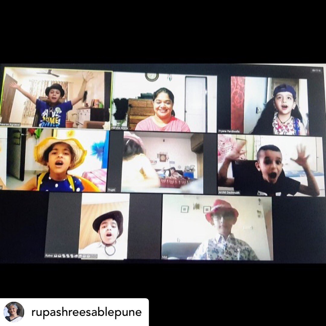 HOGIndia's tweet photo. #repost - Children enjoying the rehearsal of their play online during our drama online camp. Happiness and excitement cannot be stopped by lockdown π
#HOGIndia #EduDrama #OnlineClasses #QuarantineLife #QuarantineLearning #FunLearning #Speech #Drama #dramaclass #onlinedramaclass https://t.co/KOYfArXxhv