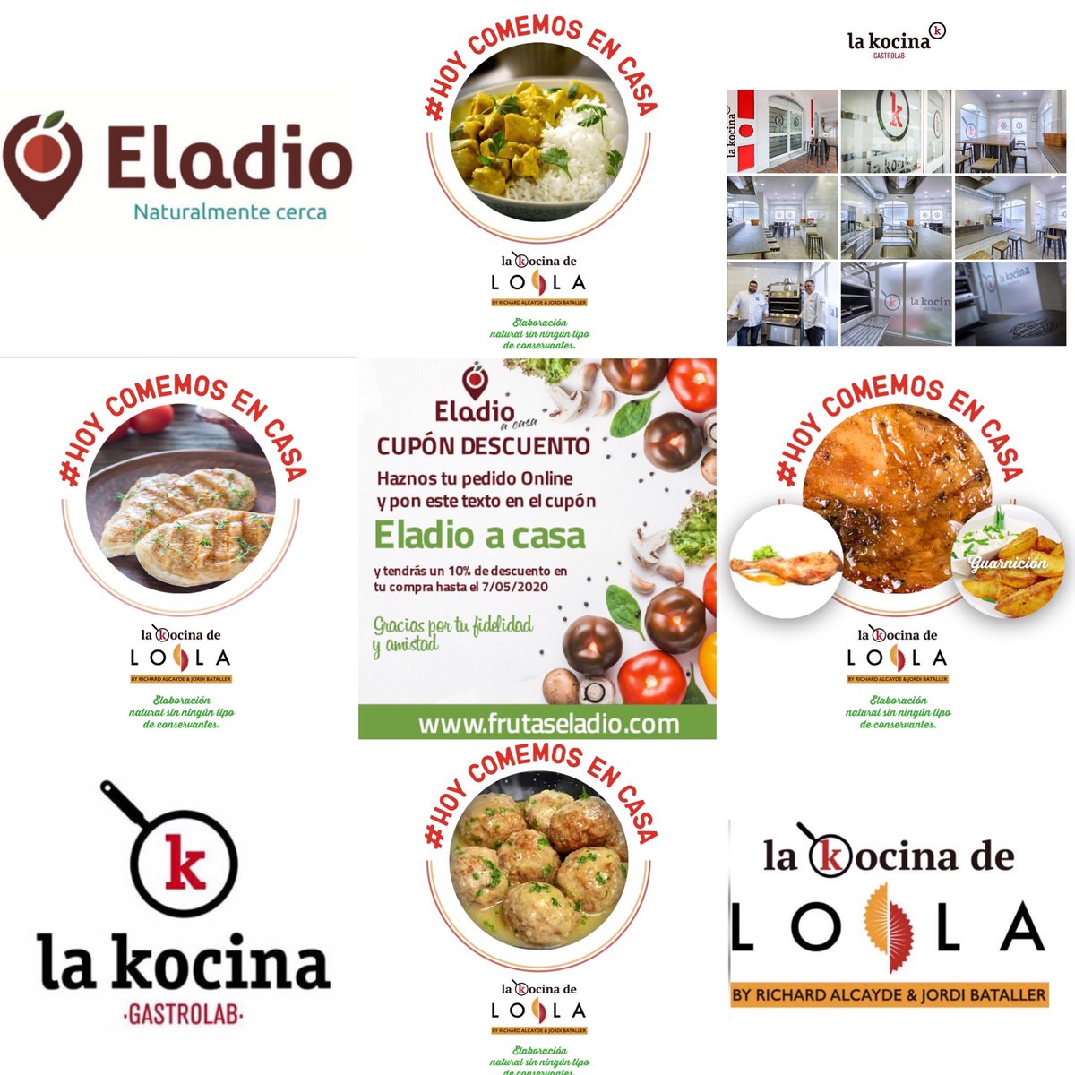 Ya estamos en la web de frutaseladio.com
Comemos en casa con LA KOCINA DE LOLA .
Pide alguno de nuestros platos y en 24 horas lo tendrás en casa, todos caducidad es de 30 días. pronto nuevos productos exclusivos, Tataki de Atún, Milhojas de Foie gras con manzana, etc .