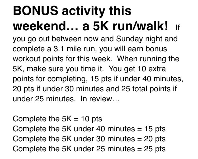 wcsIHSjg's tweet photo. Bonus exercise for this weekend! Run or walk a 5K (3.1 miles) https://t.co/LreYkF5OcX