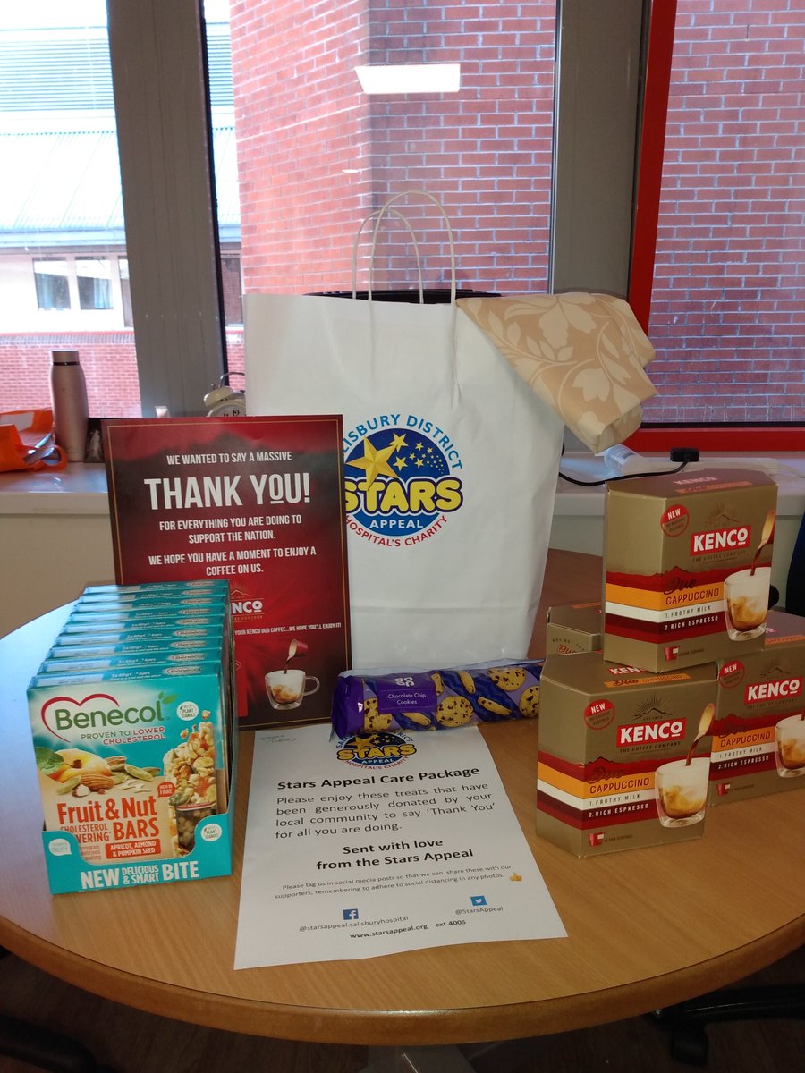 Thanks @StarsAppeal for the community care package we received today! Great morale boost! #NHSheroes