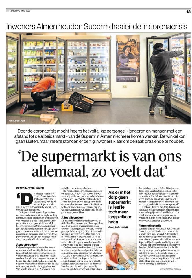 marcomout's tweet photo. Mijn vrienden in Almen runnen ineens een... supermarkt. Met en voor het hele dorp. De reden is bijzonder.

@Phaedrajanine zocht ze op... 

#Coronavirusnl 
#ondernemerschallenge ?! https://t.co/Pm0ld4JPLM