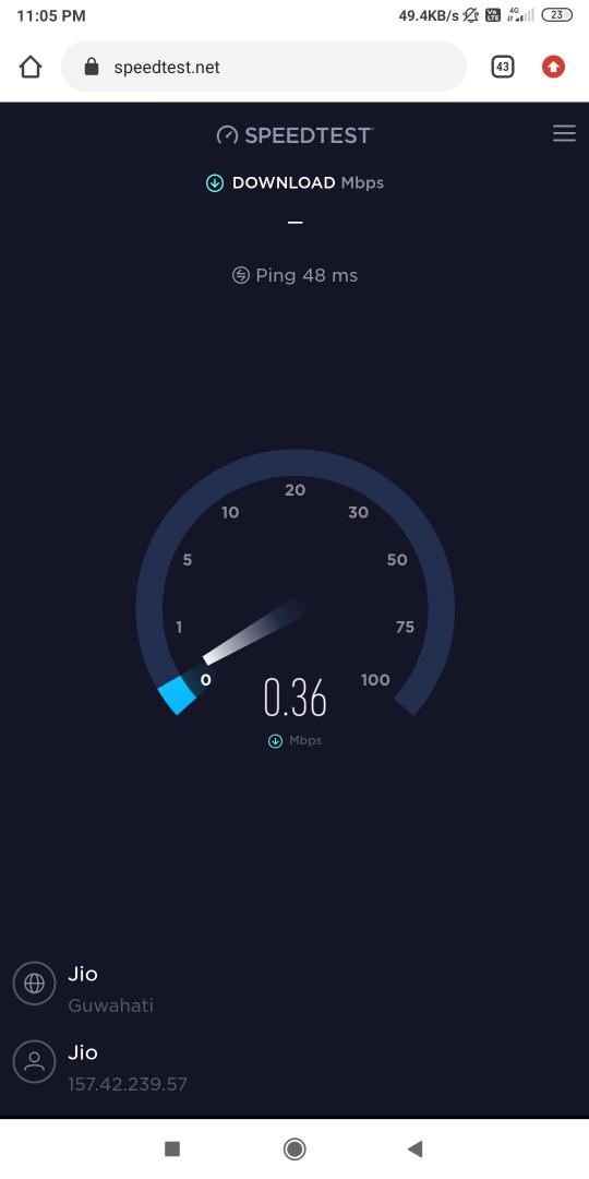 INDIANGS's tweet photo. Still waiting for any positive feedback. As already given the details of Address and mobile No.
 
See the Speed test done..... Waiting for reply.... https://t.co/HEdsTM4MjC