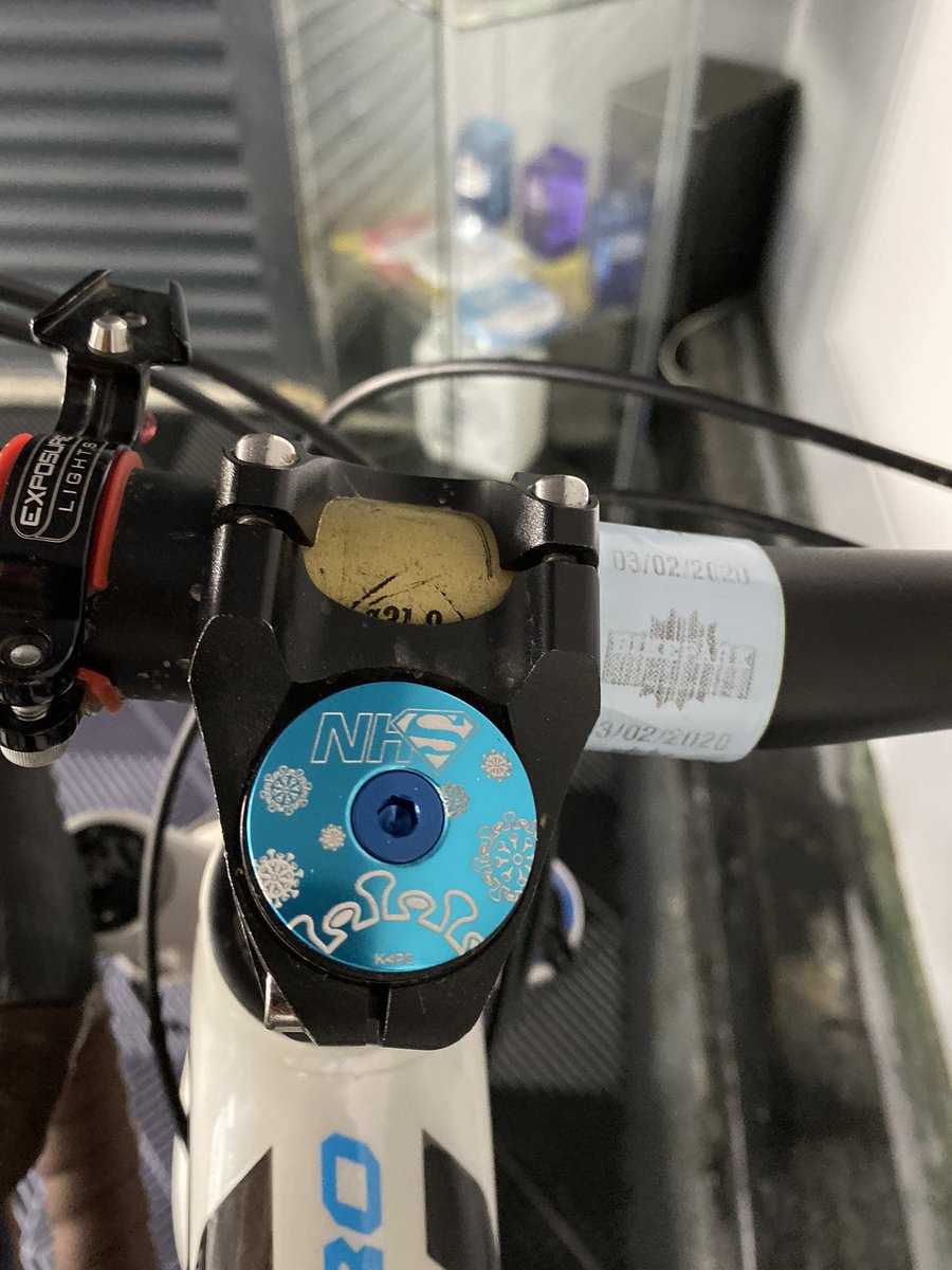 advancedval_det's tweet photo. Upgraded the bikes with these amazing #nhs #nhsheroes stem caps by @kapzguru what do you think guys? Perfect reminder of our awesome national health service 👍😊 https://t.co/8vvg0VEXyz