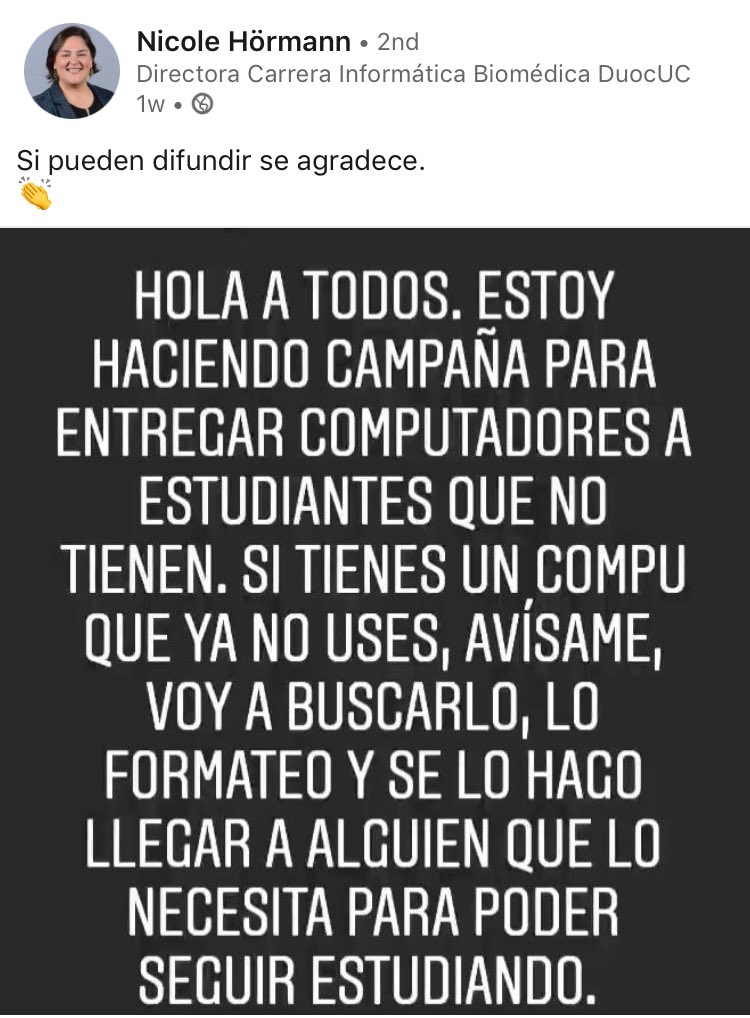 Superpachi's tweet image. Me encontré con esto en LinkedIn. Nhormann@duoc.cl 💡❤️