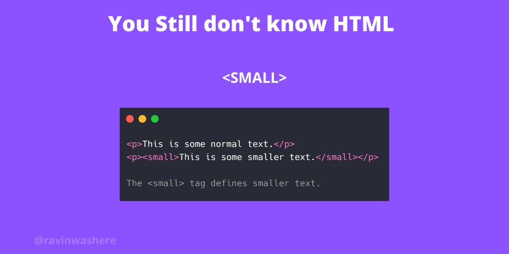 ravinwashere's tweet image. Some handy #HTML tips to make things easier!

#100DaysOfCode #freeCodeCamp