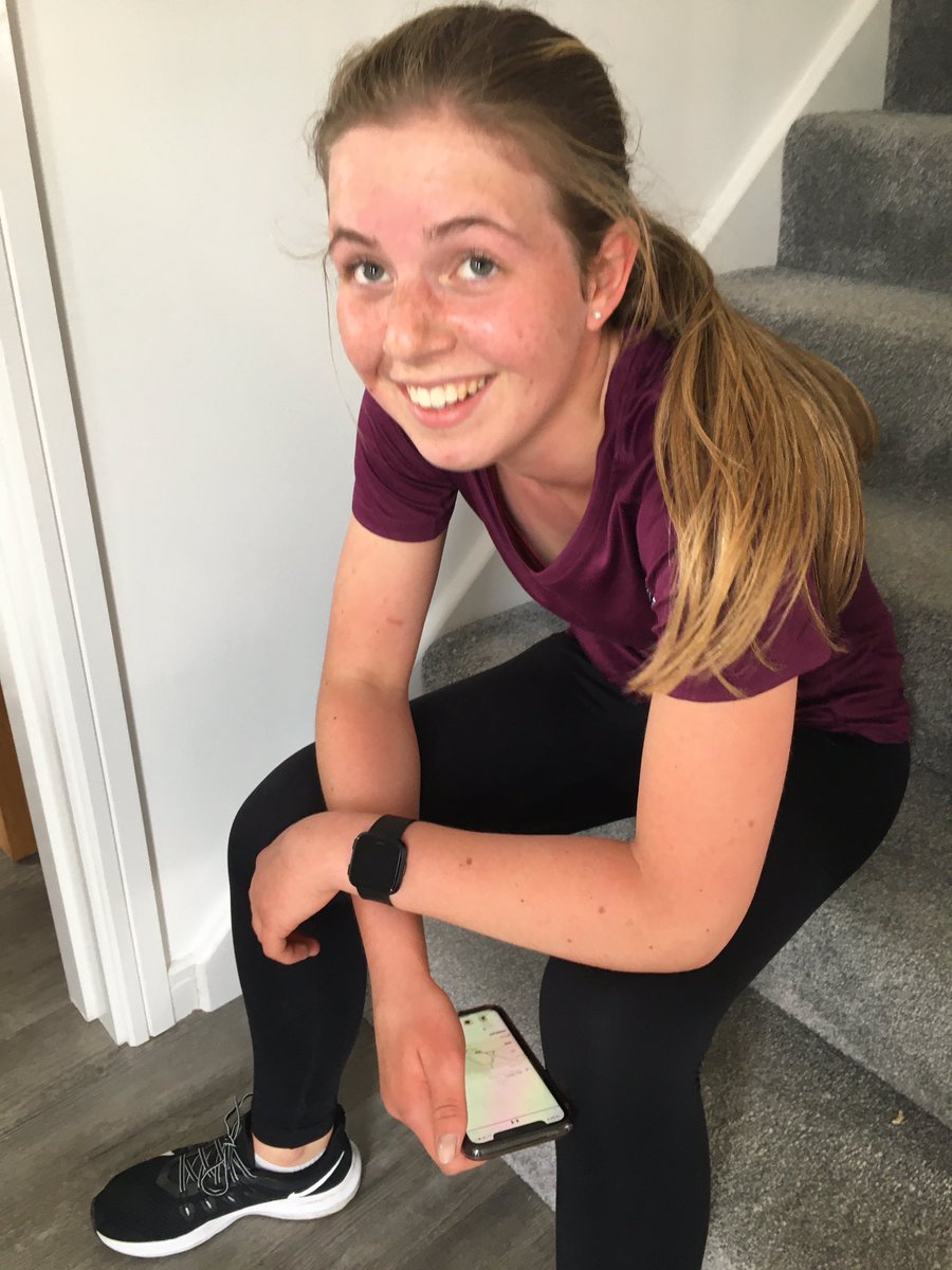 amanda_boult's tweet photo. Our gorgeous girl has just completed her first 5 mile run for @alzheimerssoc run for dementia she’s aiming to run 100 miles in 30 days, thinks she’s a bit tired 🤣🏃‍♀️🏃‍♀️🏃‍♀️ https://t.co/r6KuTYHTFn #fundraising #dementia #crazyteenager https://t.co/bMIHl15VrC