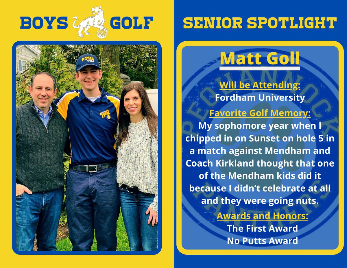 Senior Spotlight: Matt Goll! <a href="/matt_goll/">Matty G</a> <a href="/AthleticsPTHS/">PTHS Athletics</a>