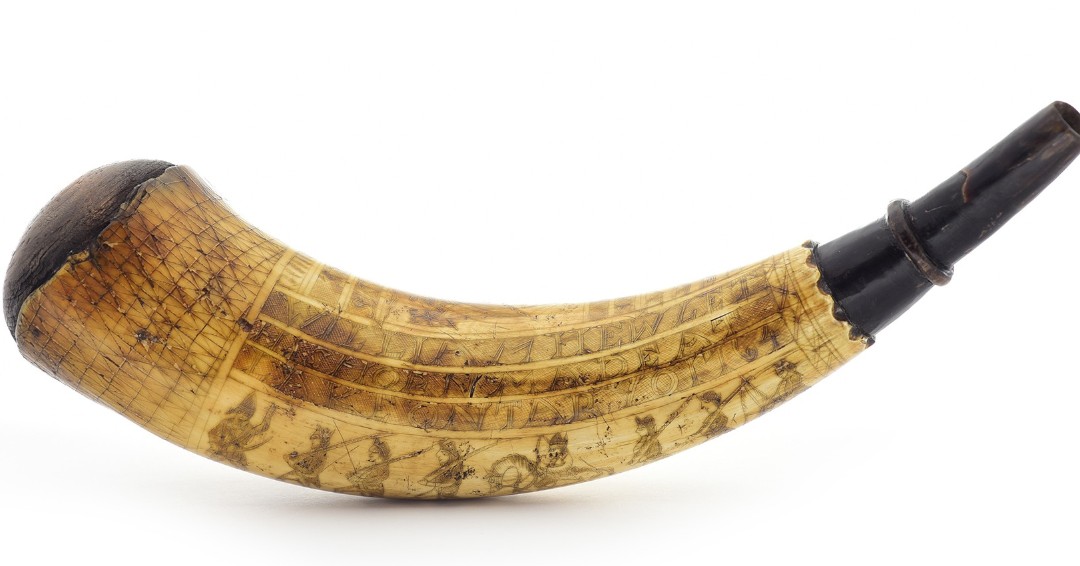 MorphyAuctions's tweet image. 1764 Dated #Engraved #Powderhorn of William Hewlet with Related Document,  Lot 1095 available in our May 27 Early Arms &amp;amp; #Militaria #auction! Est: $15,000-$25,000. ow.ly/lpUz50zgjg4