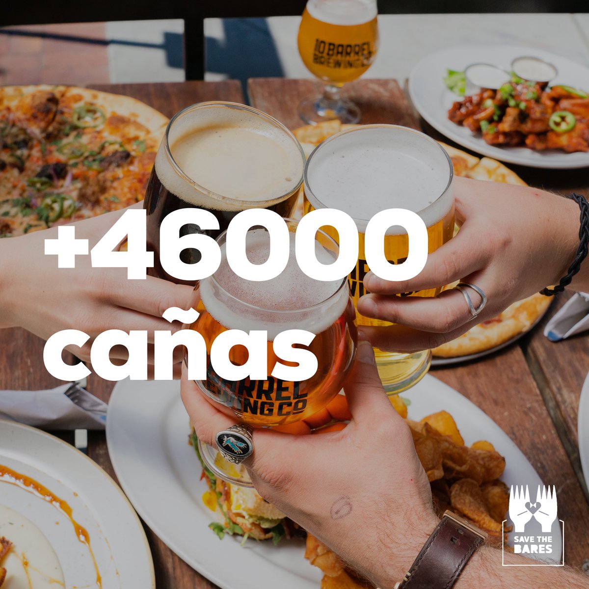 enterticket's tweet photo. La iniciativa @savethebares avanza, y lo hace con estos números 👏🏼

+46000 cañas 🍺
+79000€ facturación 💸
+481 bares 🍾
+3600 usuarios 🤝

¡Gracias a todos los que habéis participado! Para más info: https://t.co/Hqsd8JUOpa
#SaveTheBares #SalvemosNuestrosBares https://t.co/hf7oLRaA53