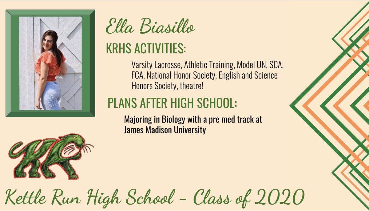 KettleRunSCA's tweet photo. Senior Spotlight today is Ella Biasillo! #KRHSseniorspotlight #KRHSseniors https://t.co/y25sbrkhpL