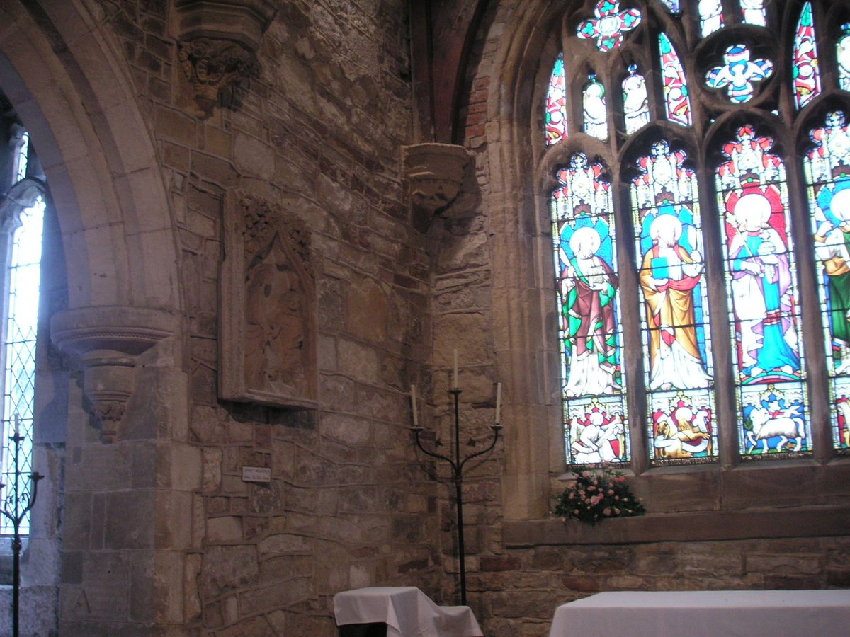 The Priory at Mattersey was dedicated to St Helen and these splendid panels of her and St Martin now in the parish church almost certainly come from it