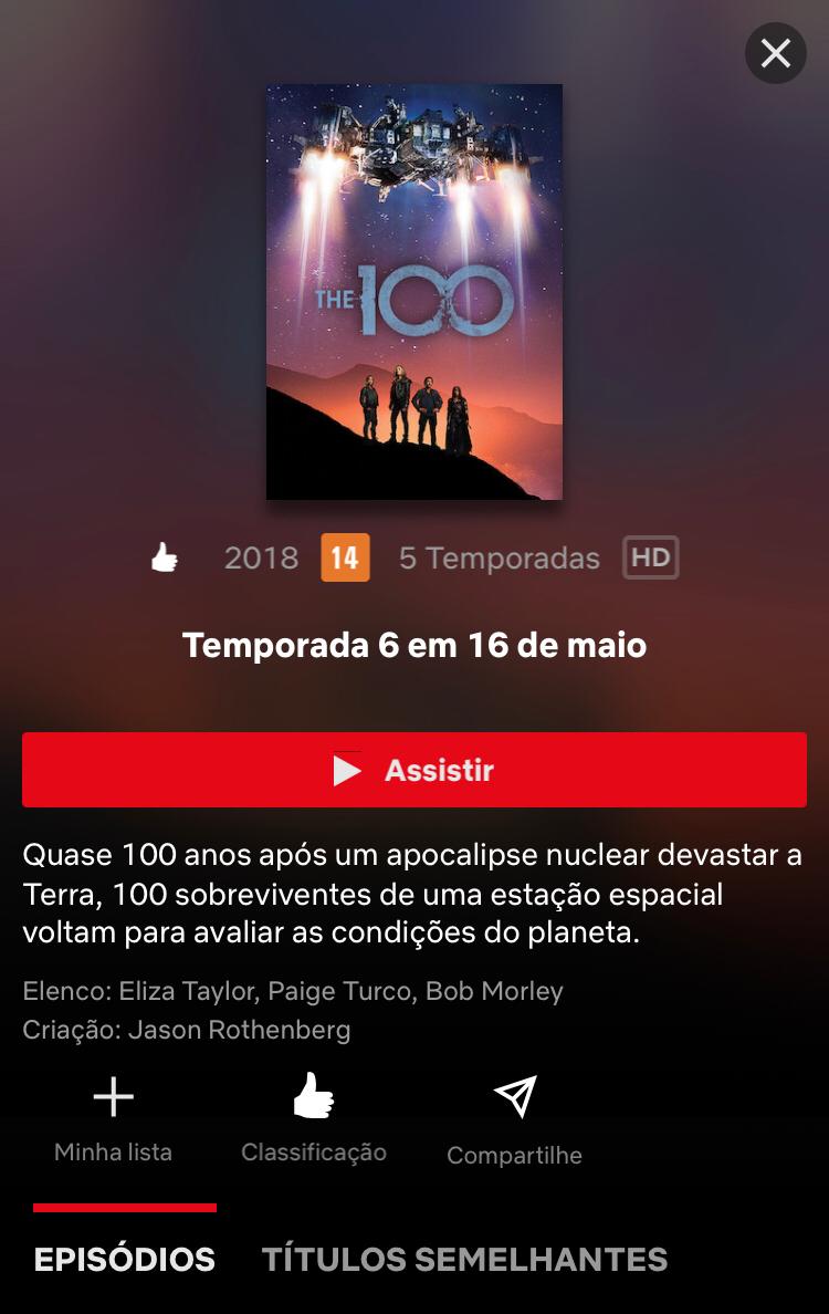 A aclamada 6ª temporada de The 100 entrará dia 16 de maio na Netflix. #The100 🌍