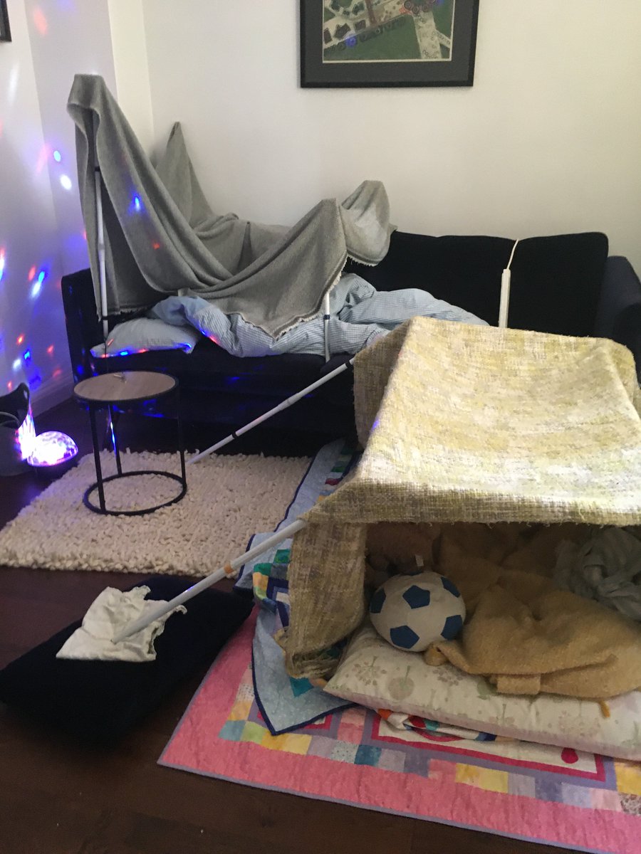 CatInEssex's tweet photo. Tonight we're doing the big sleep out with @1stTGS - dens are ready for the cub and the scout in the house! Note the disco lihgts - just what every campsite needs! https://t.co/en0jnkX36g
