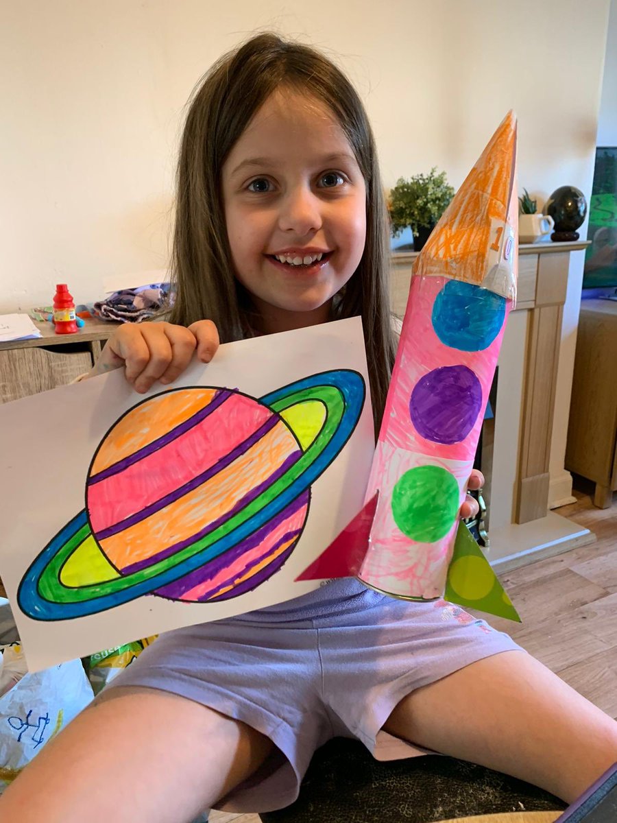 BASchoolWork's tweet photo. @MrsPMarshall1 @MadeleLynch  Little bit late but we did our space rockets today. Bella and Alex both chose Jupiter for their favourite planet https://t.co/4BXM6QY8uC