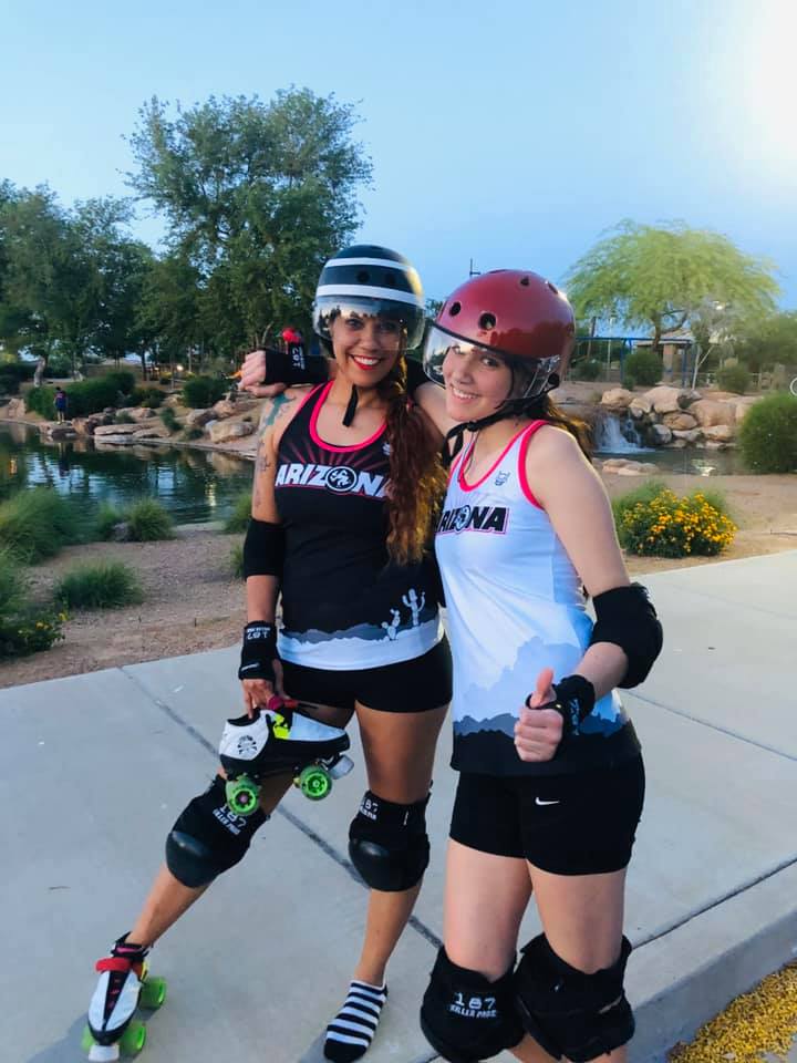 azrollerderby's tweet photo. Representing #AZRD all stars and juniors for the socially distant #AZRD24hrRelay https://t.co/R7YByP7sAq