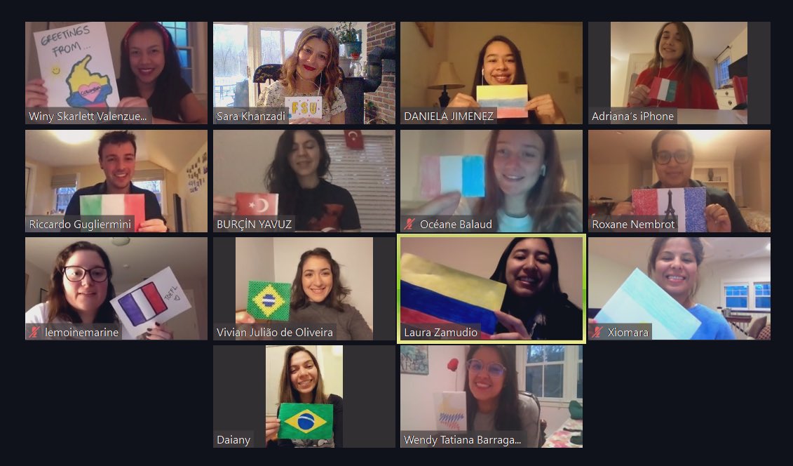 estrellasara's tweet photo. So proud of these ladies and gentleman who made this transition from #classroom to #remoteteaching so easy and memorable! ~~~~
#framinghamstateuniversity #toefl #teacherspayteachers #tpt #zoom #flipgrid #remoteteaching #teachersofinstagram #ThankaTeacher #ThankATeacherChallenge https://t.co/z78bRXrA0q