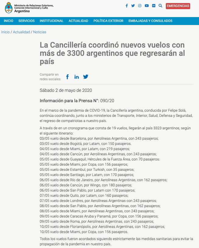 KBanfi's tweet photo. La @CancilleriaARG publicó el cronograma de vuelos SEMANAL para el regreso de #ArgentinosVarados.
Sería importante que haya transparencia en el armado de las listas. Los argentinos que no tienen pasajes confirmados, necesitan certezas para poder planificar su vuelta. https://t.co/kwG8u8f17a