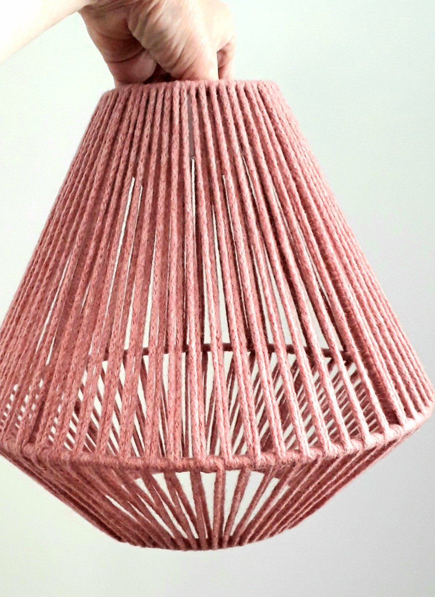 knittedjanie's tweet image. I'm creating another lampshade kit XS geometric,  available soon! #makeathome #staycreative #sustainable