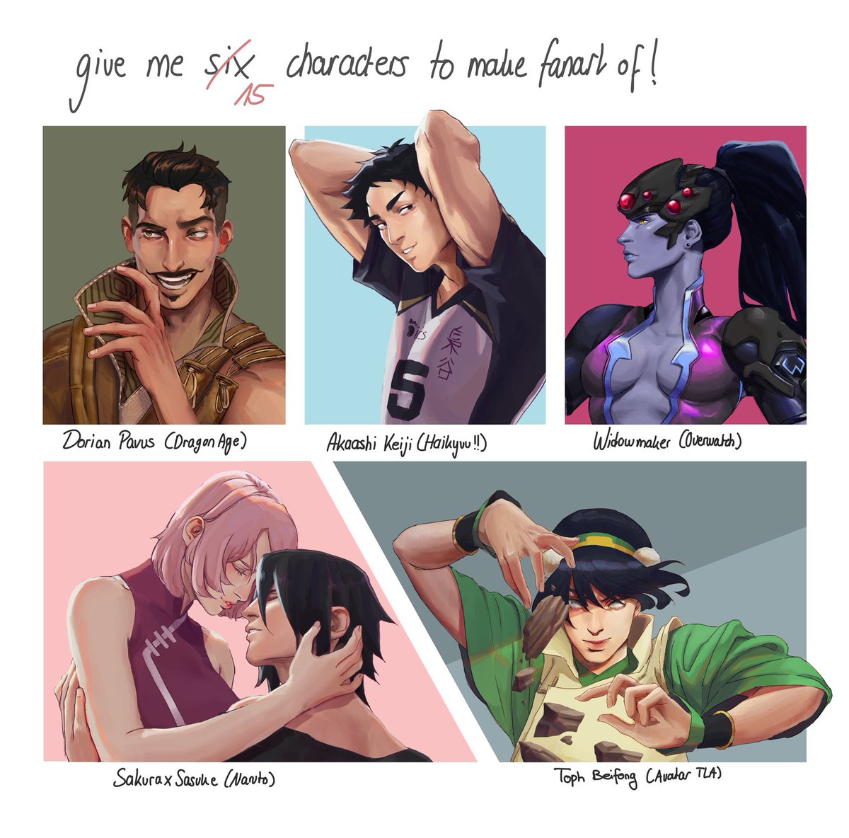 #SixFanarts except that it's 15.. I'm finally done haha 