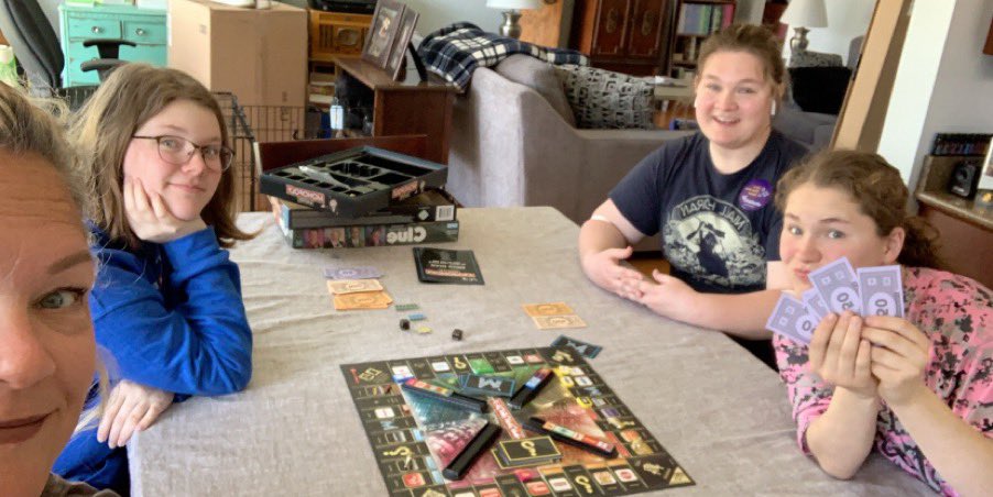 carolRsheahan's tweet photo. @PaulEnderle your superintendent challenge this week is awesome!! The Sheahan girls love board games! We’re still playing. I’ll let you know who won. #betterbeme #OLHMS #D123 #D1233kol alums @smcnichols_D123 @AmandaBencik @OLHMSap https://t.co/fsdKubZZNj