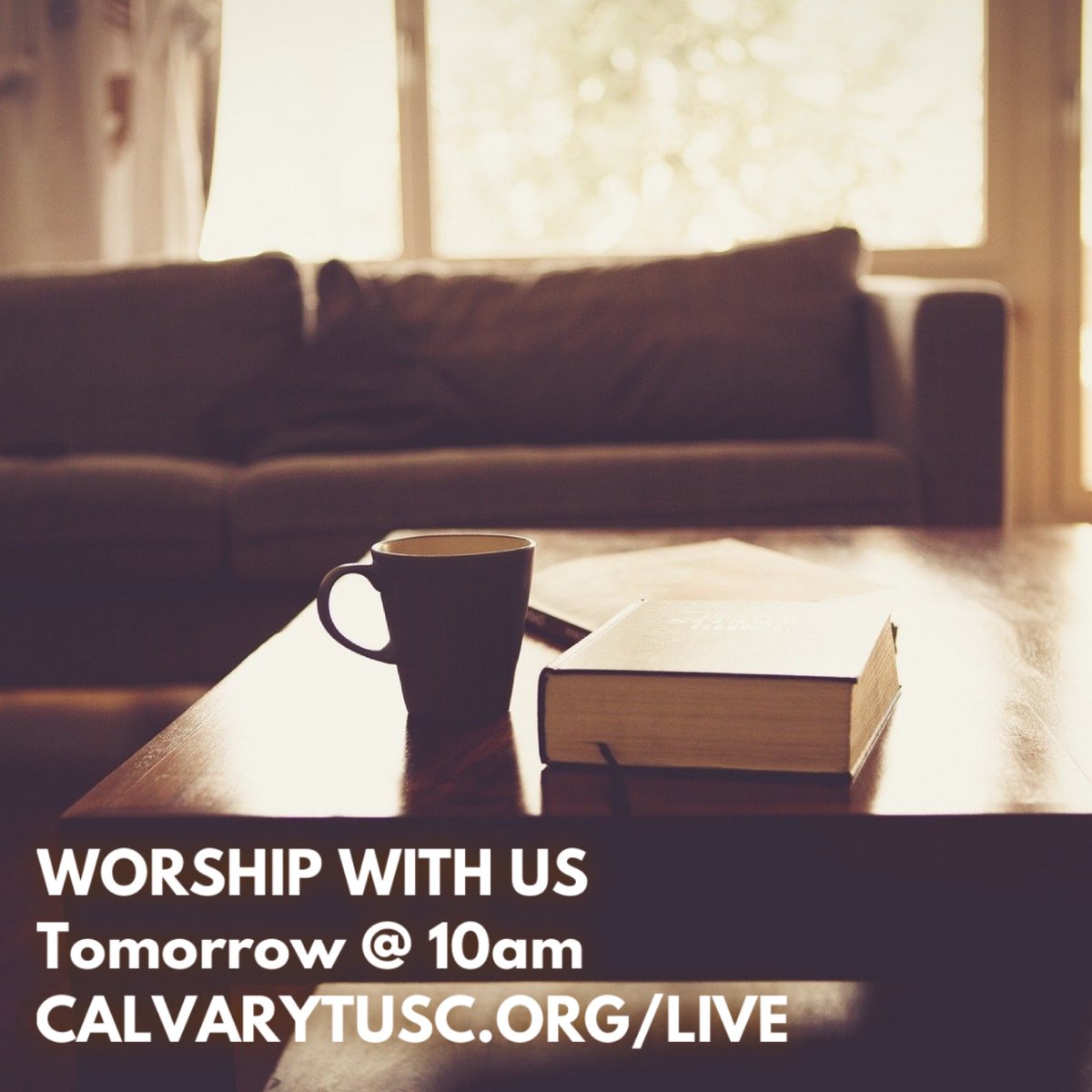CalvaryTusc's tweet photo. We can’t wait to worship with you tomorrow morning. Together even when we’re apart! Join us at https://t.co/g7mYhZsrjC. Chat opens at 9:45. Worship starts at 10! https://t.co/M5DBel8Vi3