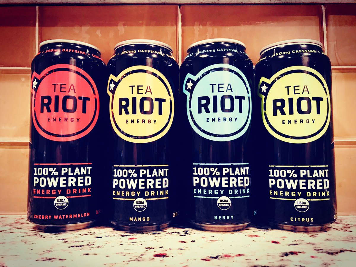 EnergyDrinkJosh's tweet photo. New #TeaRiotEnergyDrink available in #CherryWatermelon, #Mango, #Berry, and #Citrus. #TeaRiotEnergy #Cherry #Watermelon #TeaRiot #PlantPowered #EnergyDrink #Tea #Riot #Plant #Powered #Energy #Drink @TeaRiotEnergy https://t.co/ZYRG256fDt