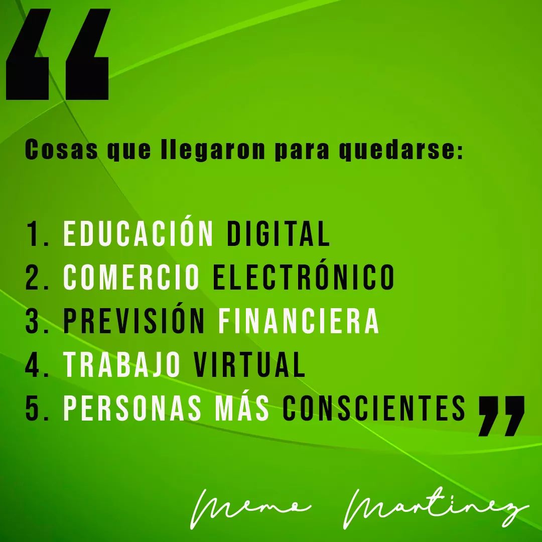 Memomartinex's tweet photo. Las crisis empujan los cambios que eran necesarios pero se dejaban para después.
¿Me faltó uno?
Escríbelo abajo!
.
.
.
#EmprendeAprendiendo
#emprendedores
#motivacion
#negocios
#emprender
#ecommerce
#digitalbusiness
#codeXmind
#brules
#blissipline https://t.co/NqVnU3T8ew