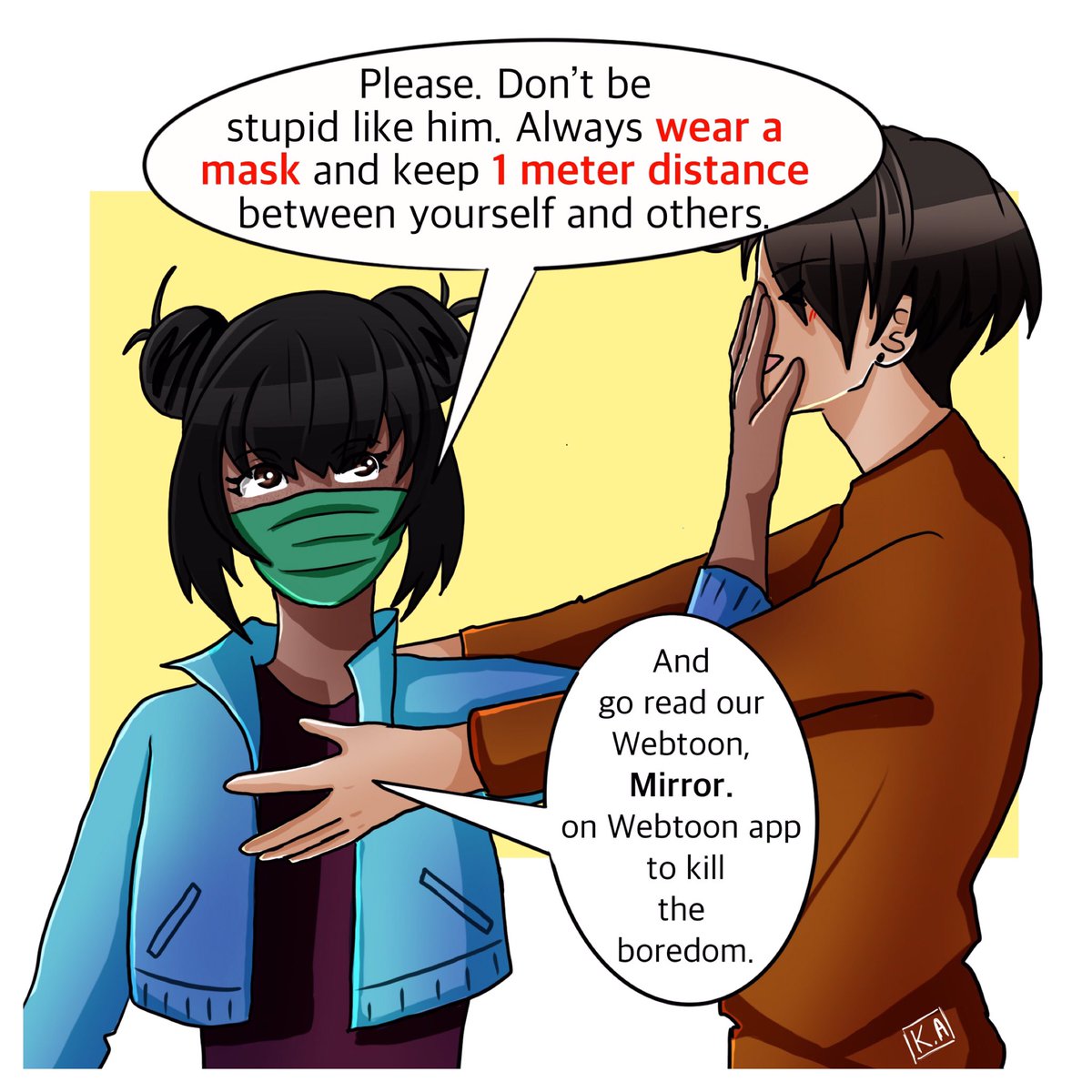kawaiiaeon's tweet photo. Stay home, stay safe! Read my Webtoon on Webtoon app. Link in bio! #webtoon #corona #StayHome #StaySafeStayHome @webtoon @webtooncanvas #GoCoronaGo #artist #webcomic #webtoon #digitalart https://t.co/WkM3UhLis2