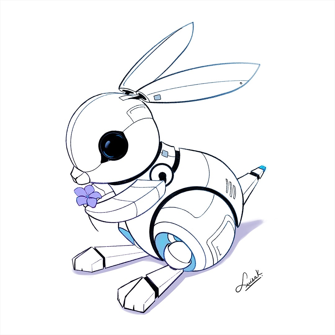 LuisakArts's tweet image. #RobotBunny #Cute