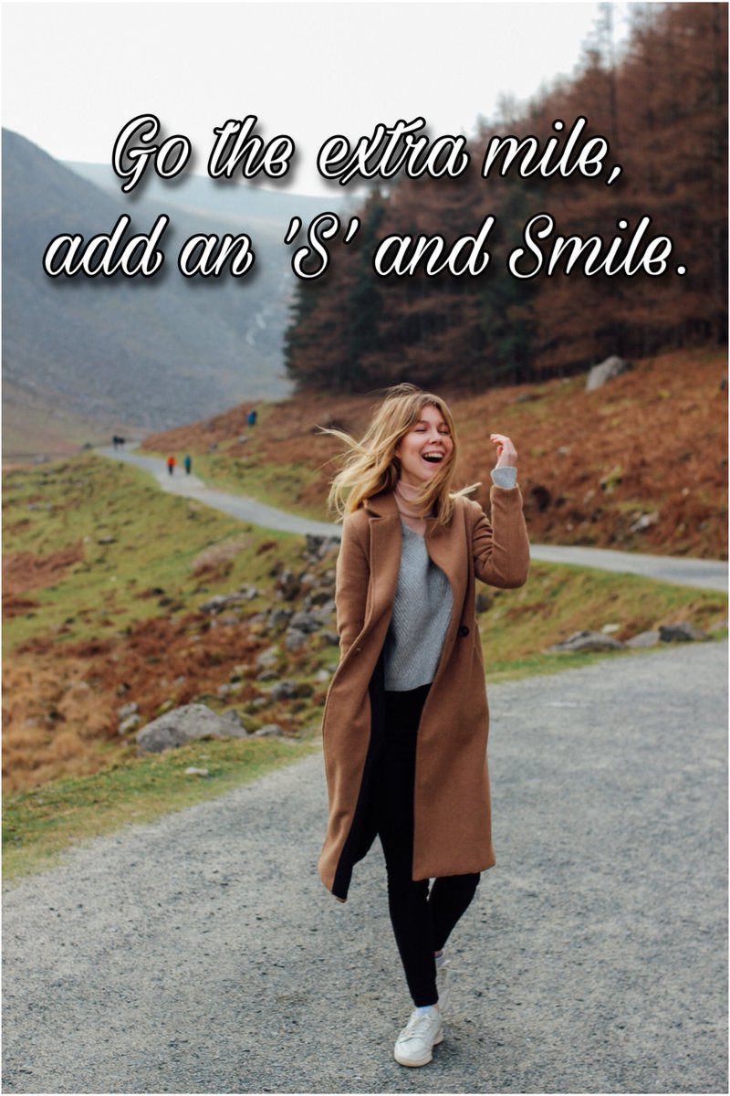 Smile_Positive's tweet photo. Go the extra mile, add an ‘S’ and SMILE 😊 https://t.co/LzYJr6LN1b