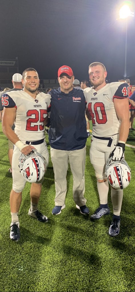 PWellsKC's tweet photo. Congrats to these two on Graduating today! Thanks for your commitment to our program over the last 4 years. The leadership and work ethic you guys showed will be carried on in our defense for years to come. Love y’all! 🔴🔵⚪️@UCPatriotFball @pendletontyler4 @AdamJ_15 https://t.co/O03YieKlEH