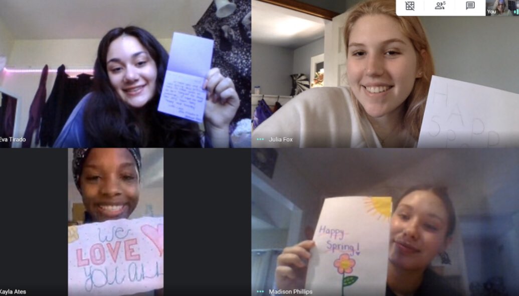 Doing our best to keep positivity around. Our GlamourGals met virtually to write cards for our dear friends in the nursing homes. We encourage you to do the same!💗💗<a href="/WHRHighSchool/">Warren Hills HS</a> <a href="/GlamourGals/">GlamourGals</a> <a href="/GGfounder/">Rachel Doyle</a> #MyDearFriend