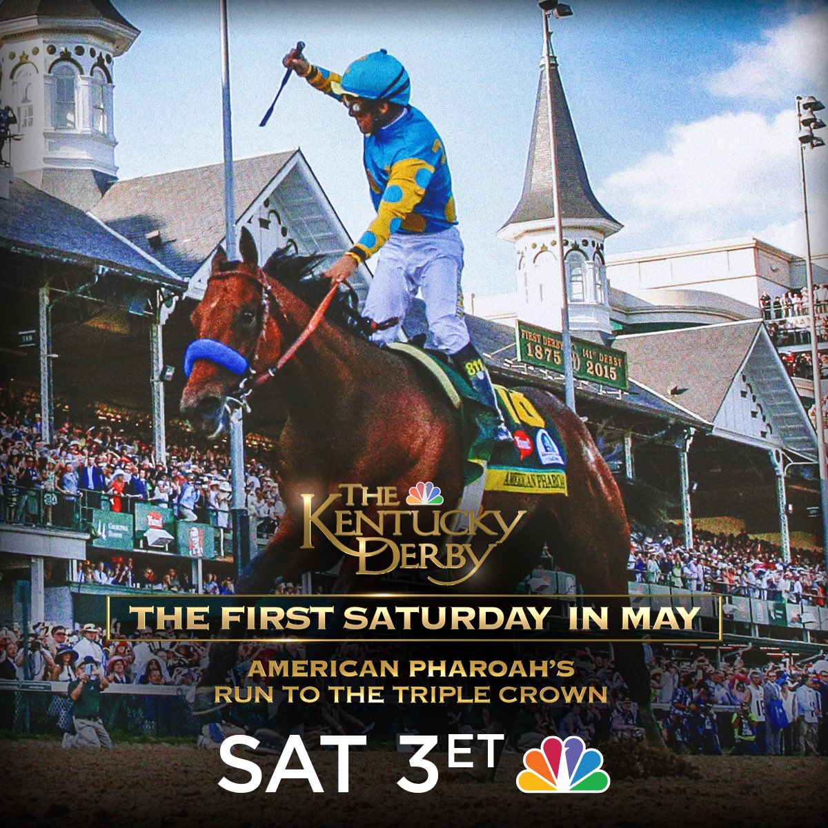 KathrynTappen's tweet photo. It’s @KentuckyDerby day!! Don’t worry- we can still join the fun from home, as much as we miss not being there today. 3pmET @NBCSports we’ll look back at American Pharoh’s 2015 Derby! Plus a simulated race w all 13 TripleCrown winners. Get those mint juleps ready! #StayHome https://t.co/MHpmskAOfm