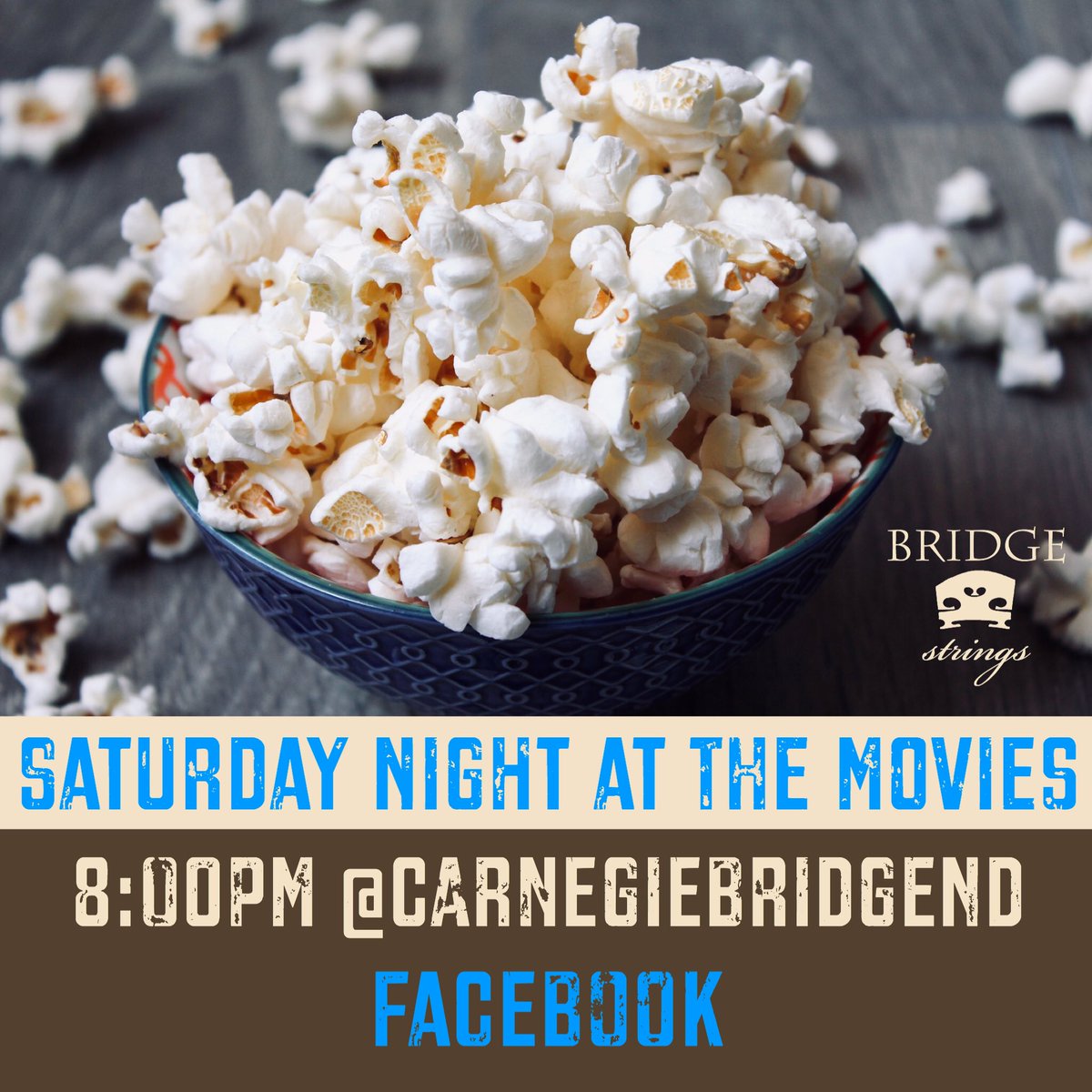 BridgeStrings's tweet photo. 🎞TONIGHT🎞
Join us this evening for ‘Saturday Night At The Movies’ with @CHBridgend on Facebook at 8:00PM
So excited 🎻🎻🎻🎥
#saturdaynightatthemovies #carnegiehousebridgend #popcorn #cinema #romanticmovies #lockdown #lockdownconcert #onlineconcert #facebook #8pm #movie #movies https://t.co/X63E0RMuui