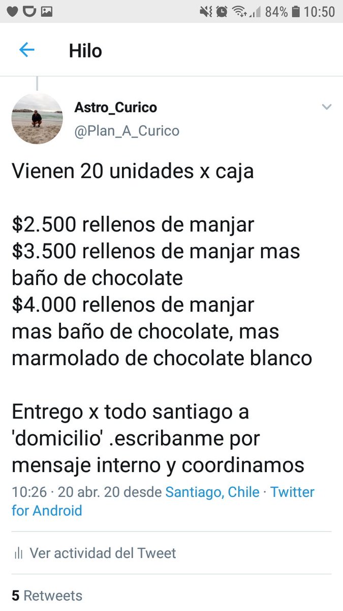 Plan_A_Curico's tweet photo. Mi esposa hace unos meses le ganó al Cancer..
Hoy la acaba de desvincular de la empresa 🙄
Ambos estamos cesantes ahora..
Pero no nos quedaremos de brazos cruzados.
Con mas fuerza ofreceremos nuestros #CUCHUFLIS para entregarlos x Todo SANTIAGO..Favor apoyame con un RT @Lafrangh https://t.co/KhICTZmpKV