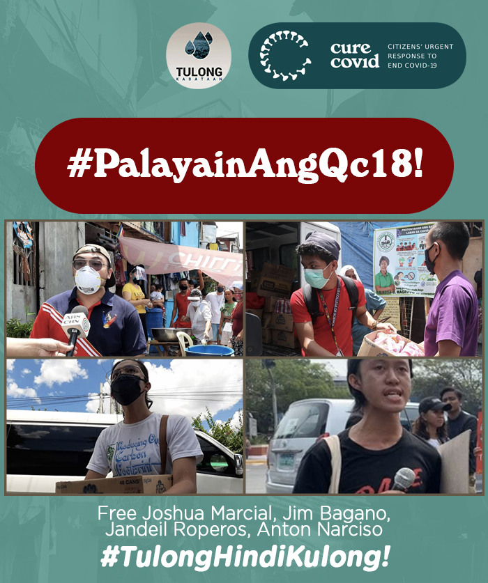 TulongKabataan_'s tweet photo. Look: Volunteers in in action prior to getting illegally detained by the PNP

TK remains steadfast in providing relief among the marginalized under lockdown, especially that there have been lapses in provision of aid.

#PalayainAngQC18!
#TulongHindiKulong!
https://t.co/MFycVRkTAU https://t.co/Vjn4N7V1MS