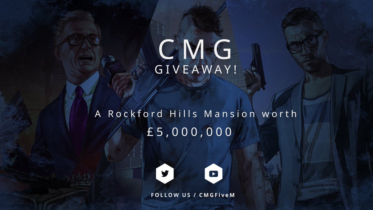 CMGFiveM's tweet photo. Giveaway time!🎁🥳

1x Rockford Hills Mansion worth £5,000,000

How to enter:
1⃣ Follow us
2⃣ Like this tweet
3⃣ Retweet

Ends - 09.05.20

We'll announce the winner in a separate tweet, good luck🎉 https://t.co/ElhyZBceW7