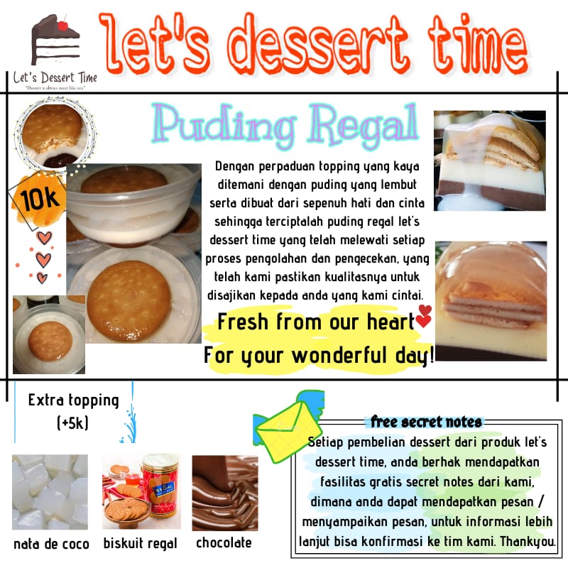 letsdesserttime's tweet photo. So genks tunggu apalagi let's dessert time siap menemani anda ๐, cuss langsung kontak kami aja di contact information dibawah.
#letsdesserttime #pudingregal #oreocheese #Oreo #dirumahaja #JumatBerkah #ApaSihYangGaBisa #enak https://t.co/pUjuN6SwpR