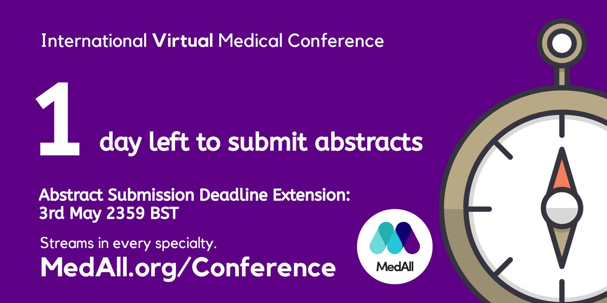 MedAll (@medallapp) on Twitter photo 🚨 ABSTRACT SUBMISSION CLOSES TOMORROW, 2359 BST 🚨
Team medicine is AMAZING:
📈 Hundreds of abstracts already submitted
🌎From (almost) every continent...we need someone from <a href="/BAS_News/">British Antarctic Survey 🐧</a> to join!
🏥Streams in every specialty
👩⚕️£5: all donated to <a href="/MSF/">MSF International</a>
MedAll.org/conference 🚨 ABSTRACT SUBMISSION CLOSES TOMORROW, 2359 BST 🚨
Team medicine is AMAZING:
📈 Hundreds of abstracts already submitted
🌎From (almost) every continent...we need someone from <a href="/BAS_News/">British Antarctic Survey 🐧</a> to join!
🏥Streams in every specialty
👩⚕️£5: all donated to <a href="/MSF/">MSF International</a>
MedAll.org/conference