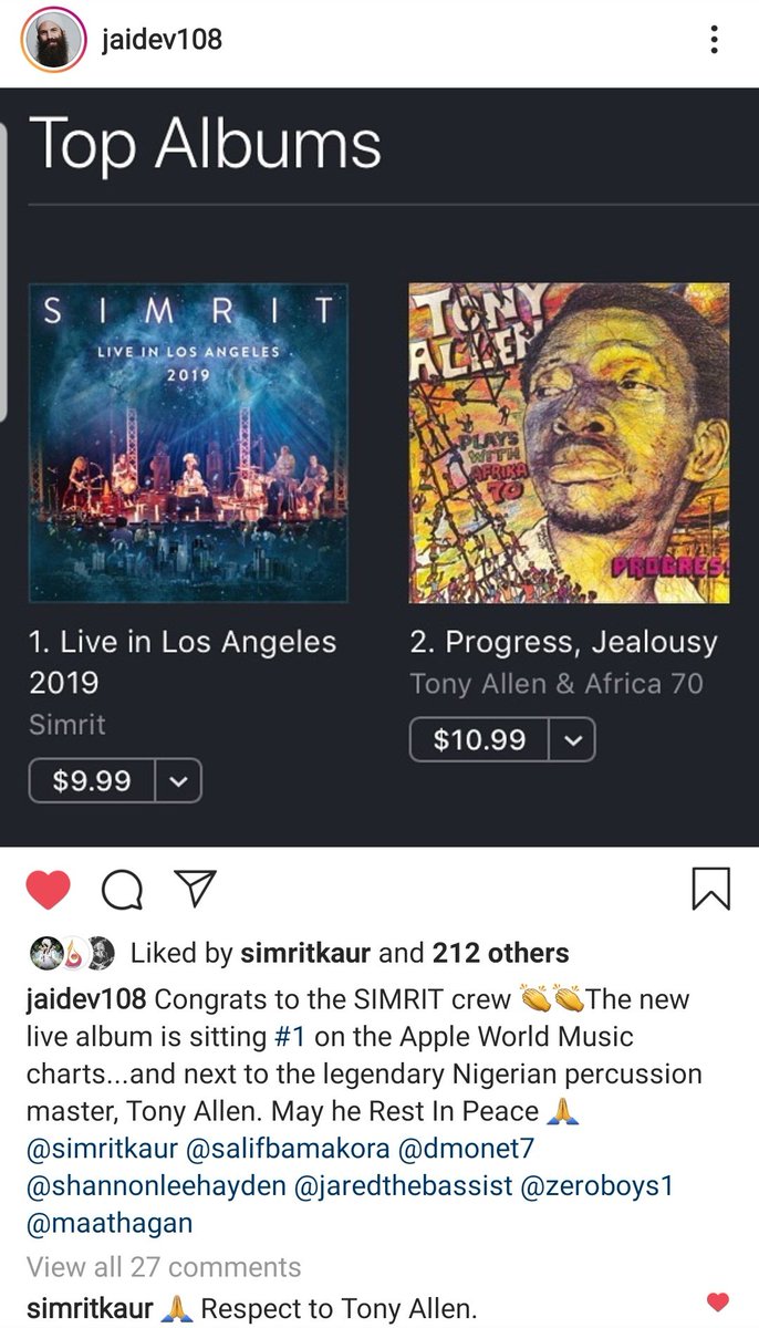Thank you everyone for making the new live album #1 on  <a href="/AppleMusic/">Apple Music</a> World Charts 🙏