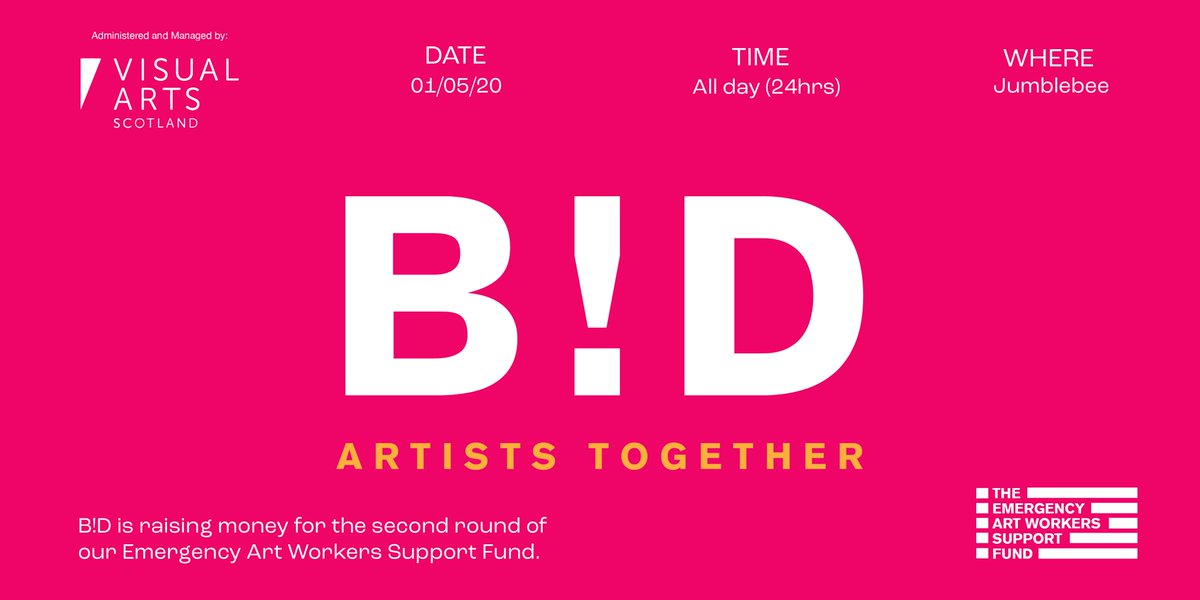 Only a few hours left to bid at <a href="/VisualArtsScot/">Visual Arts Scotland</a>'s online auction to raise funds for the Emergency Art Workers Support Fund (EAWSF) before it closes at 6pm!

Bid on work by David Shrigley, Claire Barclay, Martin Boyce, Christine Borland and more:  ow.ly/iRwL50zsMYi