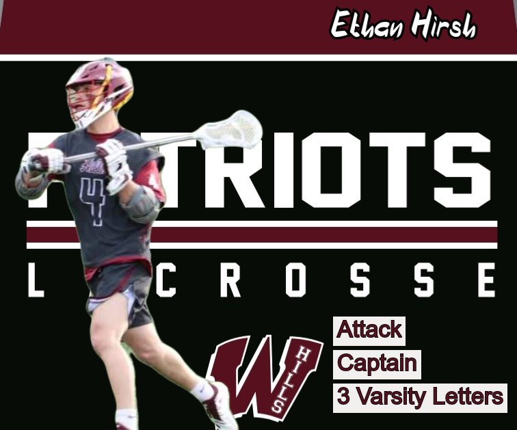 WHillsBoysLax's tweet photo. Wayne Hills Lacrosse Senior Spotlight continues with 3 year varsity letter winner and team captain Ethan Hirsh. Ethan is a dual threat from X and holds the record for single season assists.    @ethanhirsh @MikeKinneyHS
@whillsathletics @VarsityAces https://t.co/etzymmVp2r