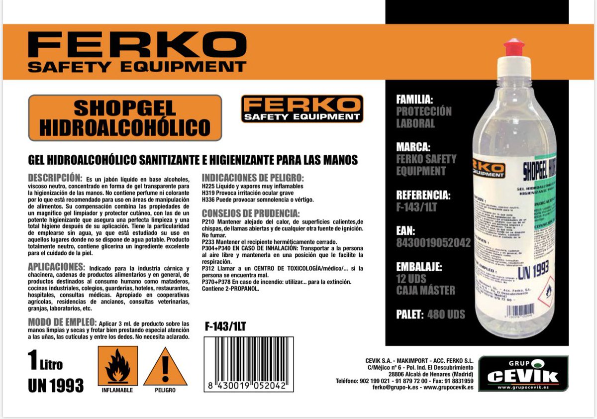 CEVIK_SA's tweet photo. Descubre nuestra gama de shopgel Ferko!! #cevikpro #profesionalestrabajandoparaprofesionales #grupocevik #ferkosafety https://t.co/lQDEdvGWPG