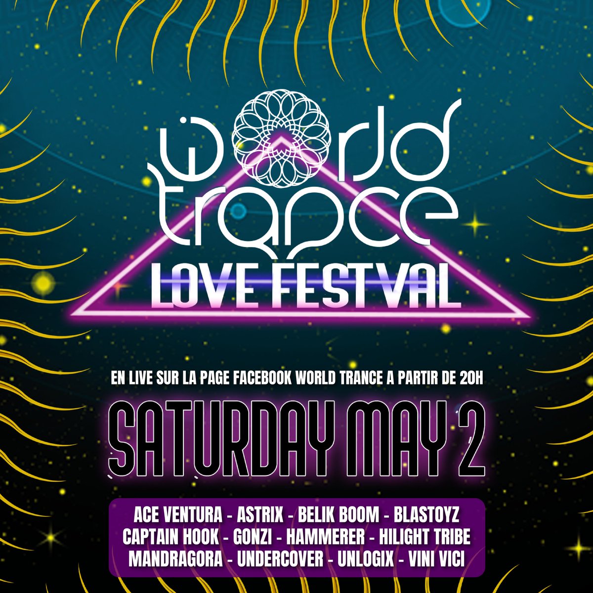 RaveFeed's tweet photo. Gros livestream caritatif pour le #WorldTrance ce soir, on vous diffuse les sets de @vinivicimusic, #Mandragora et @hilighttribe sur notre page Facebook ! 😍💥🕉️
Tous les dons seront reversés à la Croix-Rouge française 🚑❤️ https://t.co/hvtwKDD4av