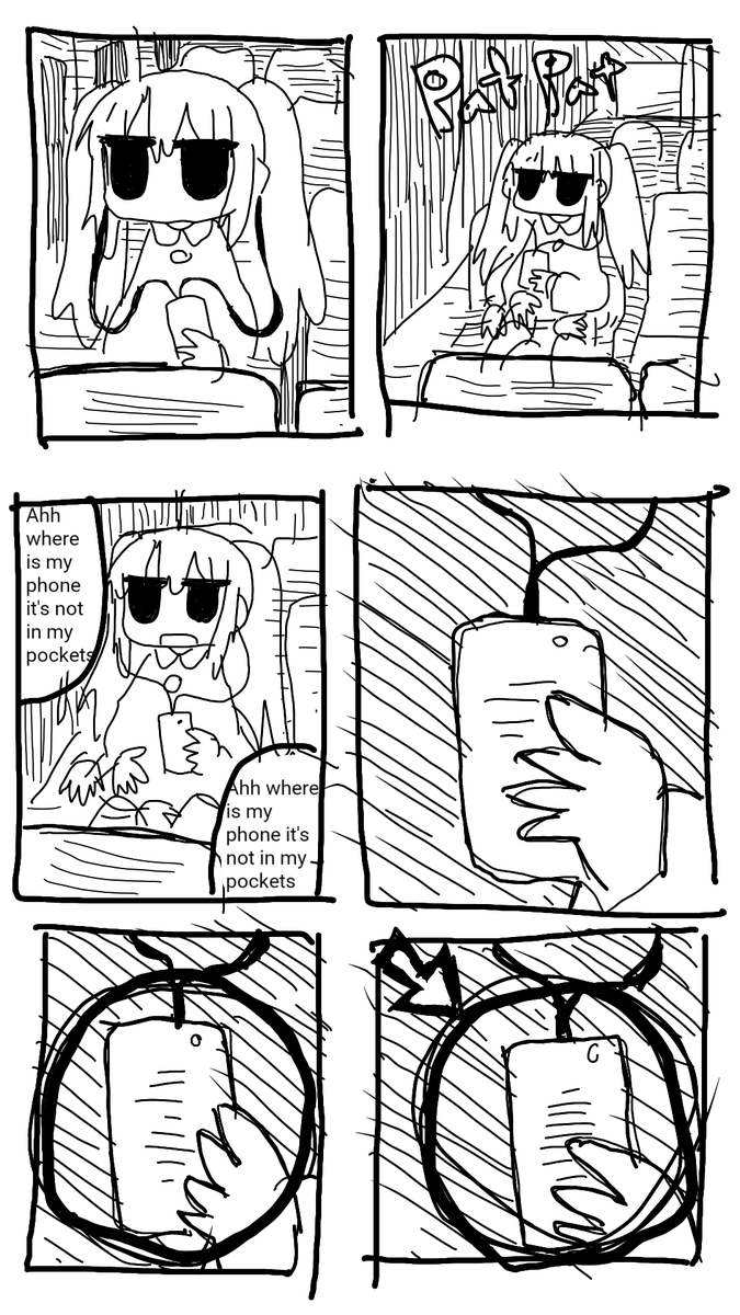 Comic made during work break. Trying my best with my finger 