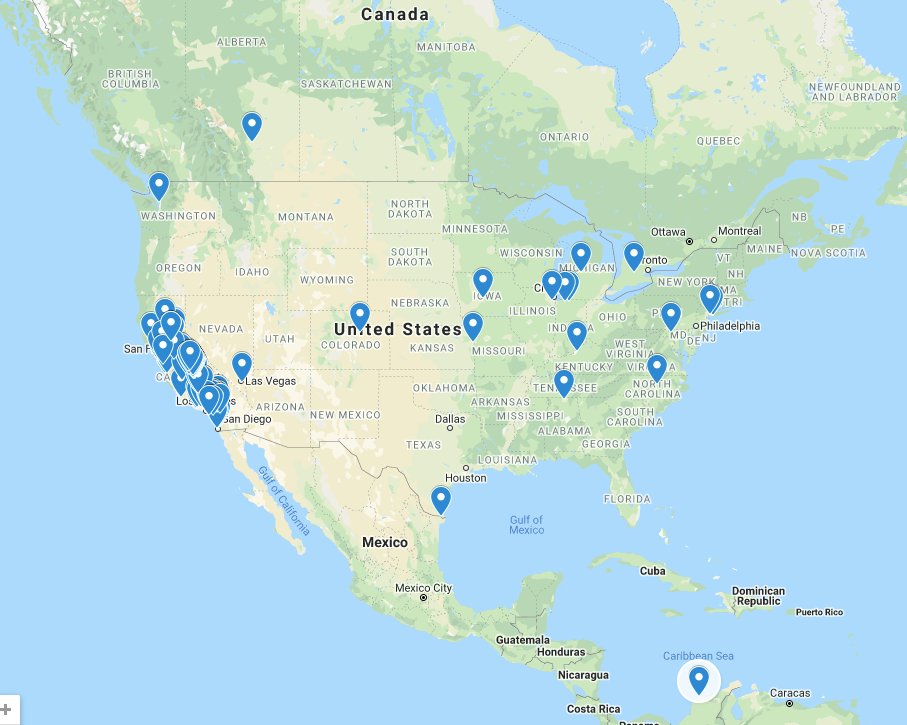 Running our 1st virtual conference & 1200+ folks from around the U.S. registered. We had 300+ attend last nights kickoff! Peek at this Google Map to see where folks joined in from! What do you Notice? What do you Wonder? #CVCUE #WeAreCUE #SomosCUE google.com/maps/d/viewer?…