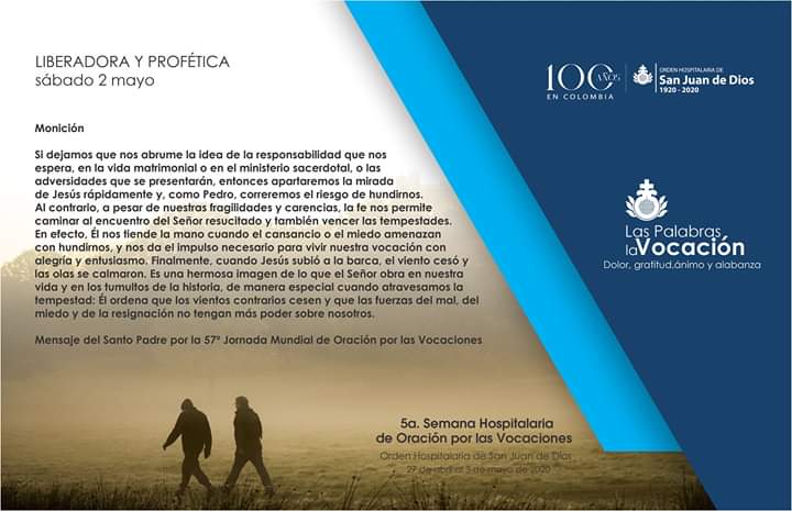 OHSJDColombia's tweet photo. LIBERADORA Y PROFÉTICA  -  6ta. Palabra de la Semana Hospitalaria  de Oración por las Vocaciones. #VocacionesHospitalarias https://t.co/5KyB4zer1L