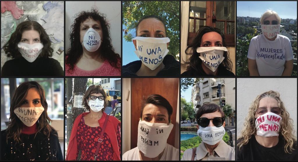 Die Kurve, d nicht abflacht: Aktivistinnen a #Argentinien schreiben s #NiUnaMenos a d Mundschutz, als Protest gg steigende Gewalt gg #Frauen, #Kinder, #LGBTQ während d #Lockdown (Foto: <a href="/PeriodistasArg/">PeriodistasArg</a>). Nachhören hier: 
srv.deutschlandradio.de/dlf-audiothek-… mit <a href="/pachakusi/">V.S</a> @Weltspiegel_ARD <a href="/DLF/">Deutschlandfunk</a>